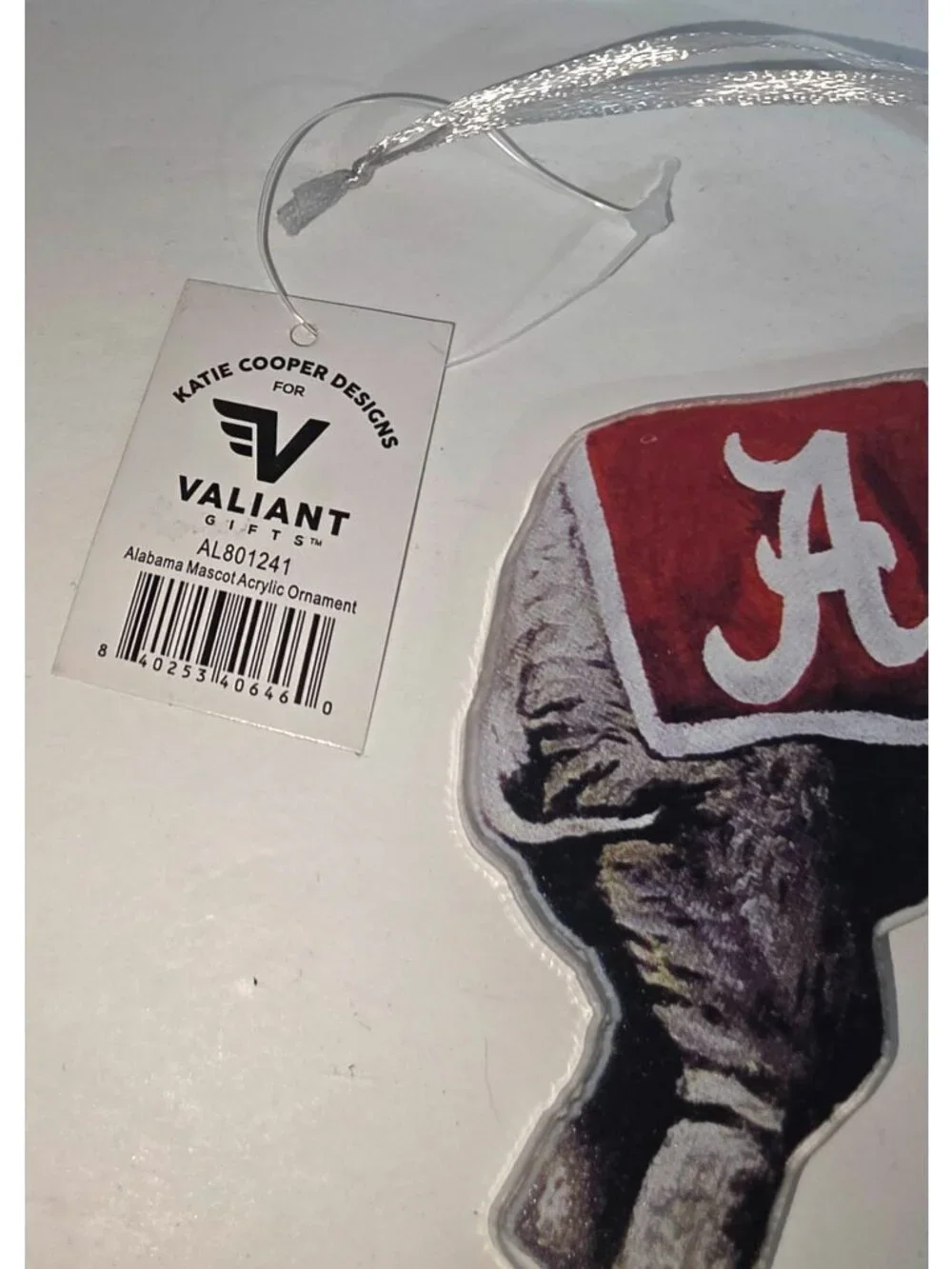 New Katie Cooper Designs for Valiant Alabama Mascot Acrylic Ornament Christmas